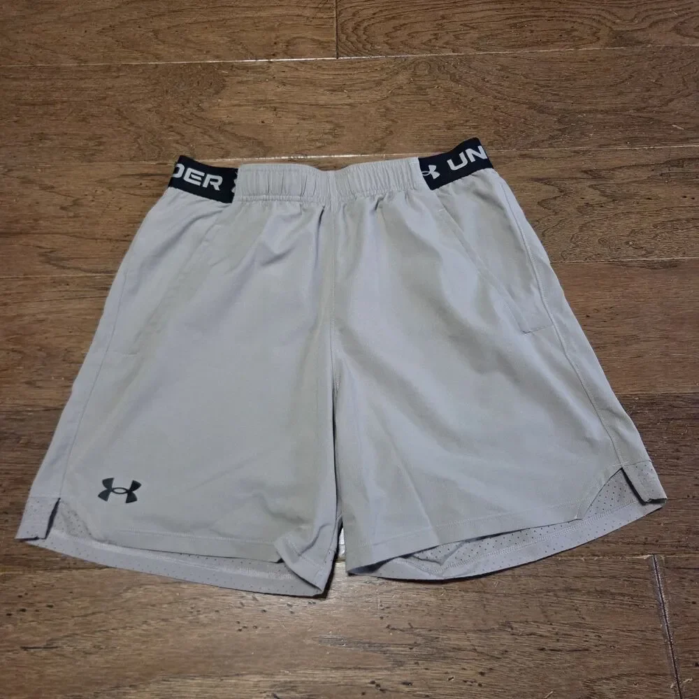 Under Armour UA Vanish Woven Men's Beige Fitted Athletic Shorts 6in M